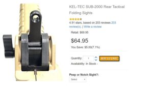 Kel Tec Sub 2000 Rear Sights